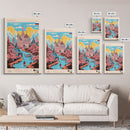 Kurgan Russia Travel Poster Framed Canvas Print, Midcentury Modern Art, Pop Art Wall Decor, Scenic Wall Art, Living Room Decoration, Office Gift