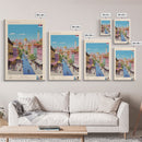 Leskovac Serbia Travel Poster Framed Canvas Print, Midcentury Modern Art, Pop Art Wall Decor, Scenic Wall Art, Living Room Decoration, Office Art