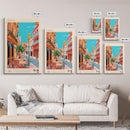 Murcia Spain Travel Poster Framed Canvas Print, Midcentury Modern Art, Pop Art Wall Decor, Scenic Wall Art, Bedroom Decoration