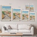 Nalchik Russia Travel Poster Framed Canvas Print, Midcentury Modern Art, Pop Art Wall Decor, Home Decor, Vacation Gift, Bedroom Art