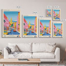 Podolsk Russia Travel Poster Framed Canvas Print, Midcentury Modern Art, Pop Art Wall Decor, Home Decor, Vacation Gift, Office Art