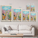 Poltava Ukraine Travel Poster Framed Canvas Print, Midcentury Modern Art, Pop Art Wall Decor, Scenic Living Room Art, Bedroom Gift