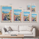 Reggio Calabria Italy Travel Poster Framed Canvas Print, Midcentury Modern Art, Pop Art Wall Decor, Scenic Living Room Art, Bedroom Gift