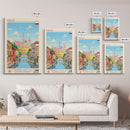 Ryazan Russia Travel Poster Framed Canvas Print, Midcentury Modern Art, Pop Art Wall Decor, Living Room Art, Home Decoration
