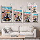 Samara Russia Travel Poster Framed Canvas Print, Midcentury Modern Art, Pop Art Wall Decor, Home Decor, Office Decoration, Scenic Art