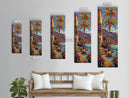 Impasto Painting of Capri Inspired Coast Framed on Canvas, Vertical Tall and Narrow Canvas Painting, Textured Coastal Beach Print, Tropical Art
