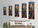 Contemporary Tuscan Style Oil Painting, Sunset Painting Framed and Printed on Canvas, Spanish Art, Living Room Wall Art Print, Mountain Art
