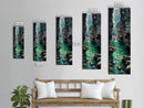 Serene Mountain River Gorge Scene Skinny Art Framed Canvas Print For Living Room Or Bedroom Wall Decor