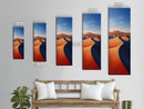Serene Desert Dunes Under a Clear Sky, Skinny and Tall Art, Minimalist Framed Canvas Print, Modern Wall Decor