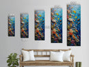 Vibrant Coral Reef Underwater Scene Featuring Diverse Tropical Fish on a Framed Canvas Print Skinny Art Piece