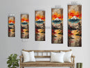 Reflections of Majestic Mountain Peaks in Calm Lake, Minimalist Landscape Framed Canvas Print, Perfect for Nature Inspired Wall Art