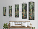 Elegant Koi Fish Swimming Serene Water Garden Nature Art Framed Canvas Print Tall Art Japanese Style Art