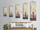 Skinny Art of Still Life with Elegant Glass Bottle and Floral Accents – Japanese-Inspired Framed Canvas Print