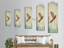 Japanese Skinny Art of Pheasant in Flight with Graceful Wings and Earthy Tones – Framed Canvas Print