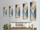 Serene Japanese Landscape Framed Canvas Print Featuring A Calm River Scene With Boat And Misty Mountains, Traditional Wall Art, Ready To Hang
