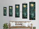 Full Moon And Butterflies In A Night Forest Japanese Style Framed Canvas Print, Wall Art Ready To Hang For Your Home