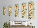 Two Dragonflies With Detailed Wings Hovering Near Bamboo, Skinny Art Tall Wall Art Framed Canvas Print Japanese Style Art