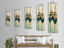 Reflective Calm Sailboats In The Harbor – Framed Canvas Print Featuring Skinny Art With Ukiyo-E Art And Japanese Style Art Tall Art Display