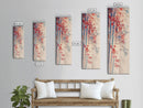 Graceful Bamboo Stalks And Red Leaves In Gentle Wind Ukiyo-e Tall Skinny Wood Block Framed Canvas Print Japanese Style Art
