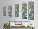 White Bird Perched On A Branch With Blossoms – Framed Canvas Print Combining Skinny Art And Tall Art Inspired By Ukiyo-E Art And Japanese Style Art