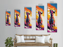 Vibrant Bull Art Framed Canvas Print Colorful Southwest Wall Art, Blotter Art, Chicano Art, Moody Art, Gift Idea, Above Sofa Art