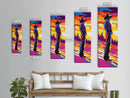 Pop Art Cowboy Framed Canvas Print Colorful Western Wall Art, Chicano Art, Bright Wall Art, Tall Skinny Art, Rustic Decor, Gift Idea