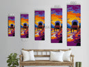 Sunset Wagon Landscape Framed Canvas Print, Rustic Wall Art, Moody Art, Southwest Wall Art, Above Couch Art, Tall Narrow Art
