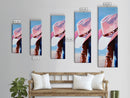 Pink Cowgirl Hat Art Framed Canvas Print, Coastal Cowgirl Wall Art, Light Pink Wall Art, Whimsical Art, Gift Idea for Her, Rustic Decor
