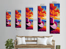 Vibrant Cowboy Hat Canvas Print pink orange wall art southwest wall art extra wide art rustic wall art coastal cowgirl wall art