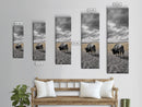 Lone Bison in Field Framed Canvas Print | Rustic Wall Art | Moody Art | Wildlife Painting | Farmhouse Decor | Southwest Wall Art | Gift Idea