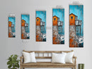 Rustic Stilt House Coastal Canvas Print Coastal Wall Art Nautical Painting Seascape Painting Blue And Green Wall Art Nautical Decor