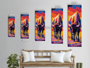 Pop Art Bison Canvas Print Southwest Wall Art Bright Wall Art Tall Narrow Art Colorful Art Above Couch Art