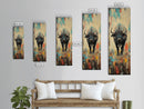 Moody Bison Canvas Print Rustic Wall Art Farmhouse Art Wabi Sabi Art Southwest Wall Art Living Room Art Vertical Wall Art