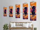 Vibrant Bison Canvas Print Pink Orange Wall Art Southwest Wall Art Rustic Art Tall Narrow Art Gift Idea Him