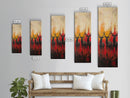 Autumn Deer Painting Framed Canvas Print deer drinking water in forest painting rustic wall art woodland decor fall farmhouse art gift idea