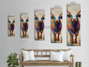 Colorful Bull Painting Canvas Print rustic wall art, barn landscape oil painting, farmhouse art, gift idea him, moody art decor