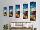 Impressionist Wagon on Blue Canvas Print rustic wall art, farmhouse art, barn landscape oil painting, vintage art, moody art, gift idea him