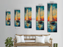 Sailboat at Sunset Framed Canvas Print, Nautical Painting, Coastal Wall Art, Seascape Painting, Nautical Decor, Gift Idea Her