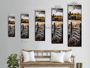 Rustic Mountain Fence Framed Canvas Print, Birch Tree Art, Fall Landscape Painting, Moody Art, Farmhouse Art, Above Sofa Art