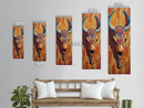 Vibrant Skull Art Framed Canvas Print, Western Wall Art, Skull Art, Boho Art, Southwest Decor, Moody Art, Rustic Wall Art, Halloween Art