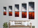 Moody Landscape Framed Canvas Print dark romance painting poppy wall art fall decor tall narrow art above bed wall art vertical wall art