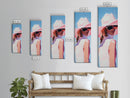 Chic Woman in Pink Hat Light Pink Wall Art Framed Canvas Print Fashion Illustration Modern Home Decor Bedroom Art