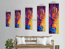 Vibrant Pop Art Hand Framed Canvas Print graffiti wall art colorful geometric painting bold decor gift idea living room art
