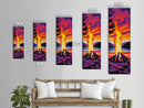Sunset Campfire Canvas Print, landscape painting, moody art, southwest wall art, mountain painting, coastal décor, rustic décor, gift idea him