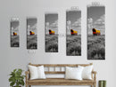 Nostalgic Wagon Trail Framed Canvas Print | Western Decor | Rustic Wall Art | Moody Landscape Art | Farmhouse Painting | Gift Idea | Panoramic Art