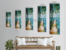 Tranquil Lake Dock Landscape Painting Framed Canvas Print | Coastal Landscape Art | Nautical Wall Art | Lake Tahoe Art | Ocean Decor