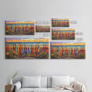 Vibrant Coastal Fence, beach decor, coastal landscape art, coastal wall art, nautical painting, extra wide art, framed canvas print