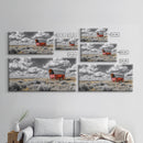 Red Covered Wagon Canvas Print | Rustic Farmhouse Art | Southwest Wall Art | Landscape Painting | Moody Art | Above Couch Art | Extra Wide Art