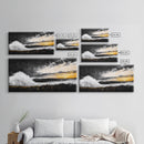 Ocean Waves, coastal wall art, nautical painting, seascape painting, moody art, extra wide art, framed canvas print, panoramic painting