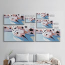 Snake Painting, Pink and Blue Wall Art, Whimsical Art, Reptile Lover Gift, Nature Art, Framed Canvas Print, Modern Decor, Moody Art